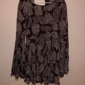 Dark Purple Long Sleeve Mini Dress